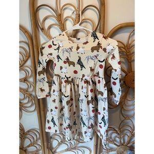 NWT Pink Chicken Girls 6Y Halloween Print Long Sleeve Dress Organic Cotton